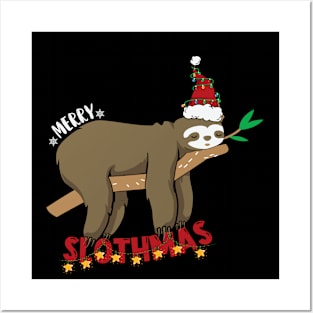 Merry Slothmas Christmas Pajama for Sloth Lovers Posters and Art